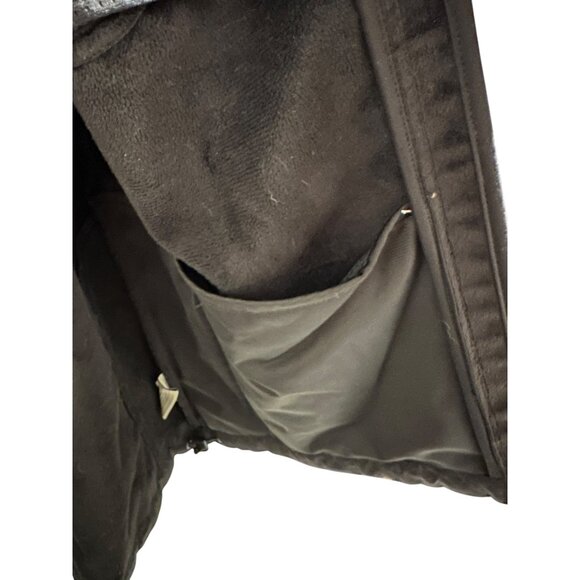 👗 2/$30 👗  Black Hooded Soft Shell Jacket Abstract Pattern & Zipper Pockets - Picture 8 of 9